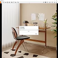 Home Office Wooden Desk With Black Table Lamp Camera Decor Wall Notes And Green Plant