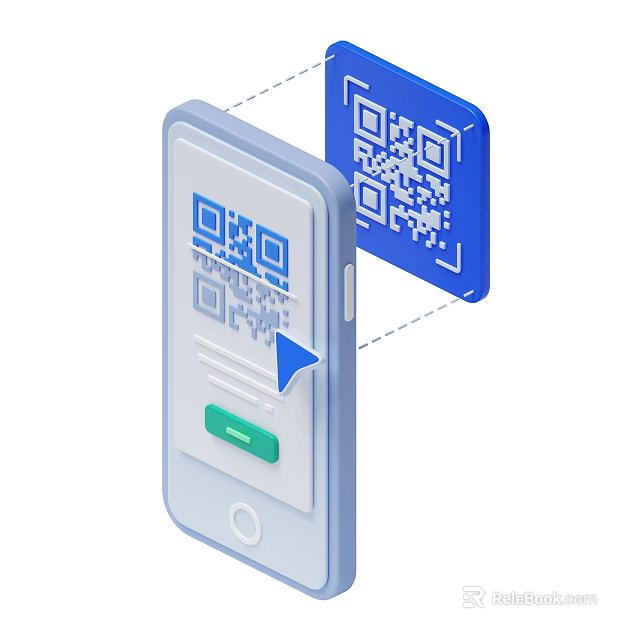 Mobile Phone Digital QR Code Scanning Function With Screen Display And Button Feature 3d model 