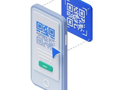 Mobile Phone Digital QR Code Scanning Function With Screen Display And Button Feature 3d model