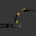 Modern Industrial Robotic Arm With Yellow Black Design And Stable Metal Base