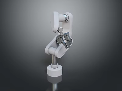 White Jointed Robotic Arm Character As 3D Model For Sci Fi Game And Movie Scenes 3d model
