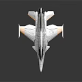 Modern White Fighter Jet With Yellow Accents And Sleek Design In 3D Rendering