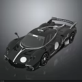 Sleek Black Supercar With Streamlined Design Large Rear Wing And Reflective Finish