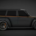 Black Scott Performance SUV Featuring Orange Stripes And Sporty Design Wheels 3d model