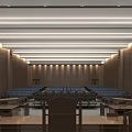 Modern Courtroom Interior With Auditorium Seats Central Podium Digital Screens And National Emblem