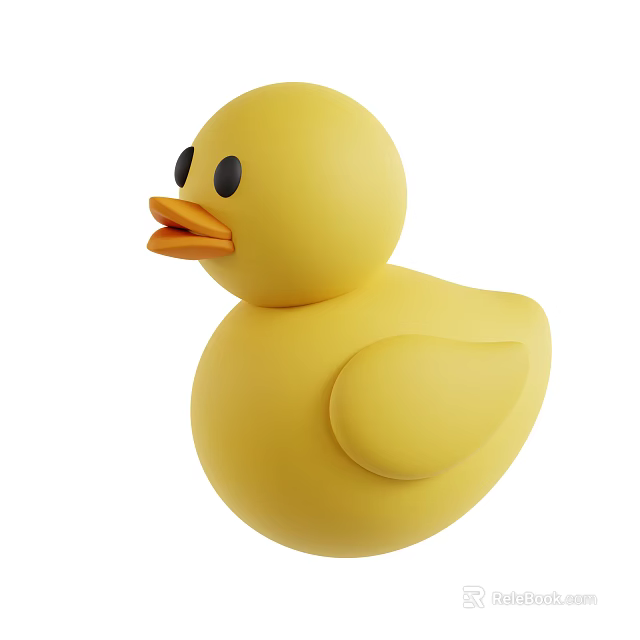 Cute Yellow Rubber Duck Aquatic Toy Floating In Bath Water For Kids Fun 3d model 