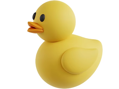 Cute Yellow Rubber Duck Aquatic Toy Floating In Bath Water For Kids Fun 3d model