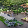 Modern courtyard courtyard garden booth bar rest under the forest 3d model