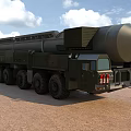 Heavy Duty Military Utility Vehicle Featuring Missile Launcher And Multi Wheel Structure On Outdoor Ground