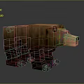 3D Pixelated Block Style Bear Model In Digital Art Rendering 3d model