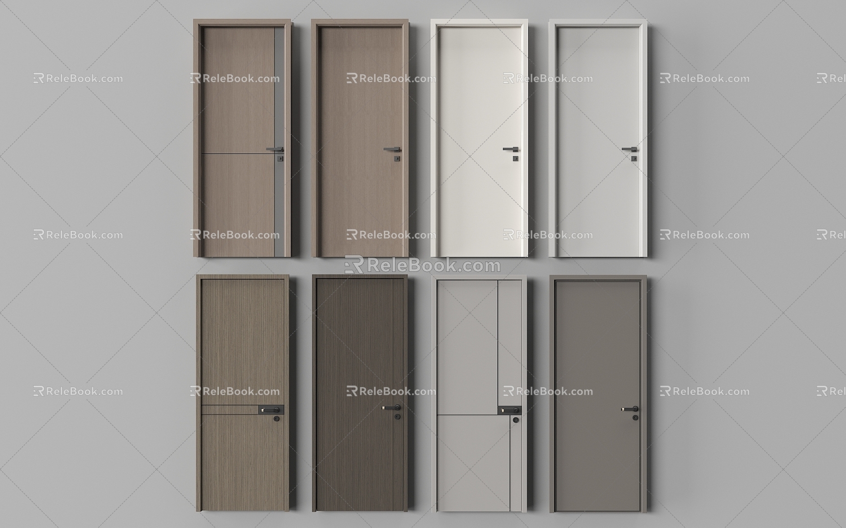 Door guest room door single door wooden door 3d model