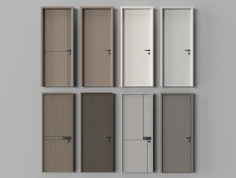 Door guest room door single door wooden door 3d model