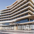 Modern Hotel Building Simple Multi-storey Hotel Apartment Building 3d model