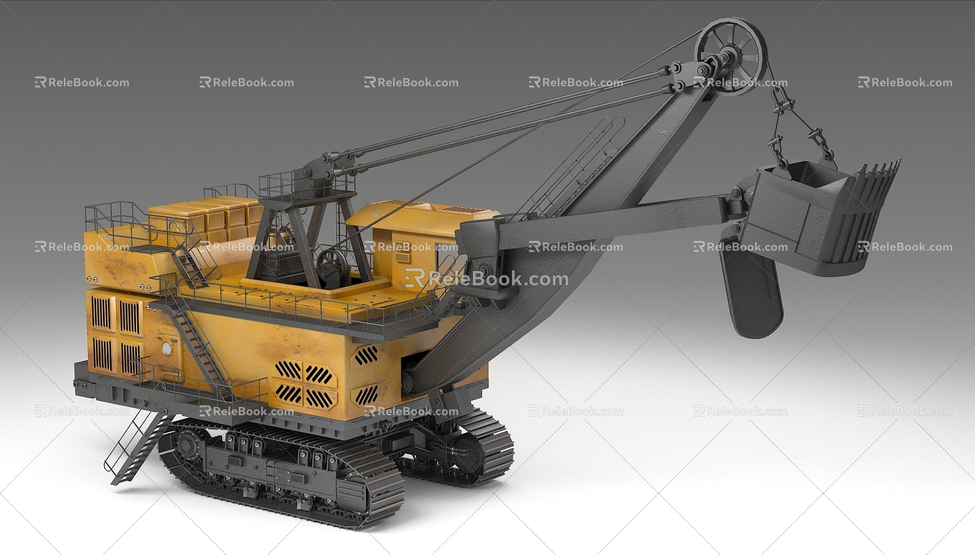 Heavy excavator mining vehicle 3d model