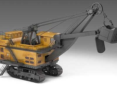 Heavy excavator mining vehicle 3d model