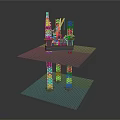 Detailed Offshore Drilling Rig Model Structure With Derricks Cranes And Support Legs