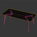 Modern Glass Top Table With Oak Wood Frame And Slender Legs Modern Design