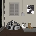 Modern Lazy Sofa Panda Contrast Color Lazy Sofa 3d model