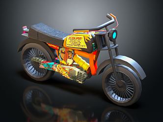 Modern Motorcycle Cartoon Motorcycle 3d model