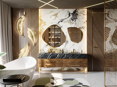 Light Luxury Toilet Master 3d model