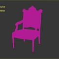 Classic Carved Wood Armchair With Patterned Fabric Upholstery And Ornate Design Details