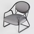 Modern Single Chair with Gray Cushion Backrest and Metal Frame Design