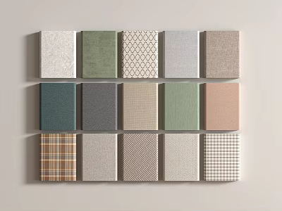 Various Color Pattern And Texture Wall Panel Samples For Interior Design 3d model