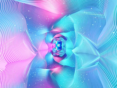 Vibrant Activity Channel Showcasing Wavy Pink Blue Gradient And Central Blue Highlight 3d model