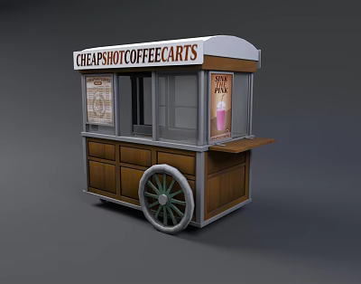 Modern Vans Coffee Vending Cars 3d model
