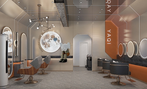 Light Luxury Barber Shop 3d model