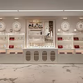Modern Beauty Product Showroom With White Display Shelves And Decorative Plates