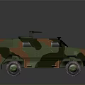 Camouflage Military Vehicle With Roof Antenna Turret And Tactical Design