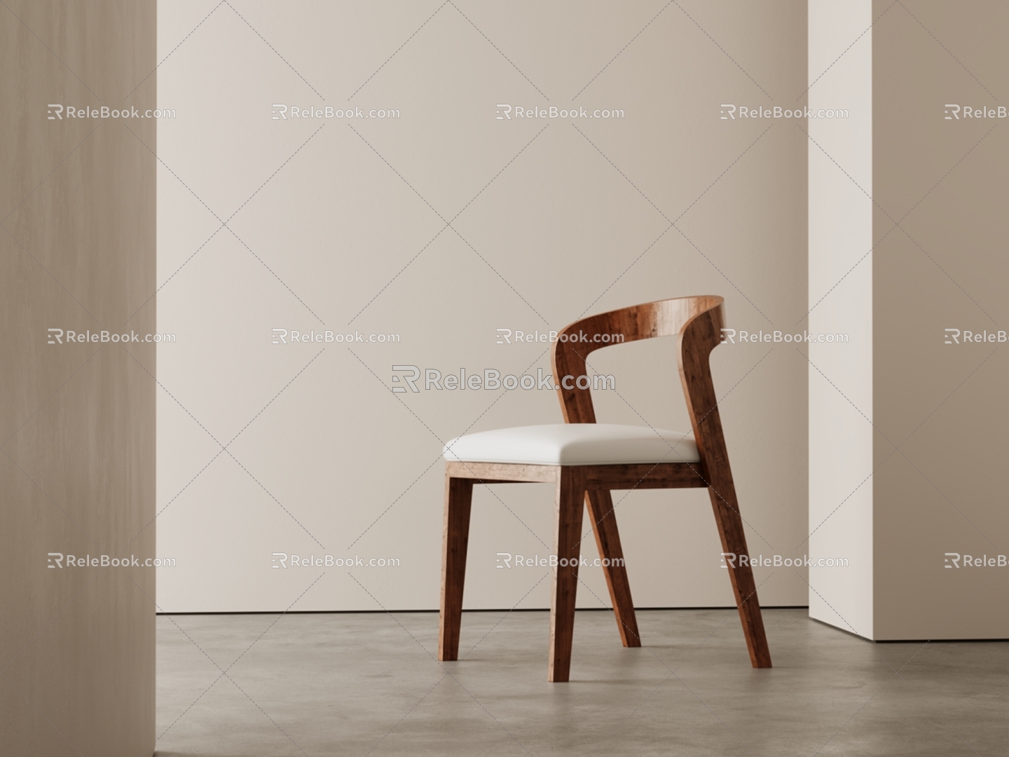 Chair cement floor paint 3d model