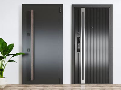 Modern Security Doors With Sleek Panels And Smart Lock Systems 3d model