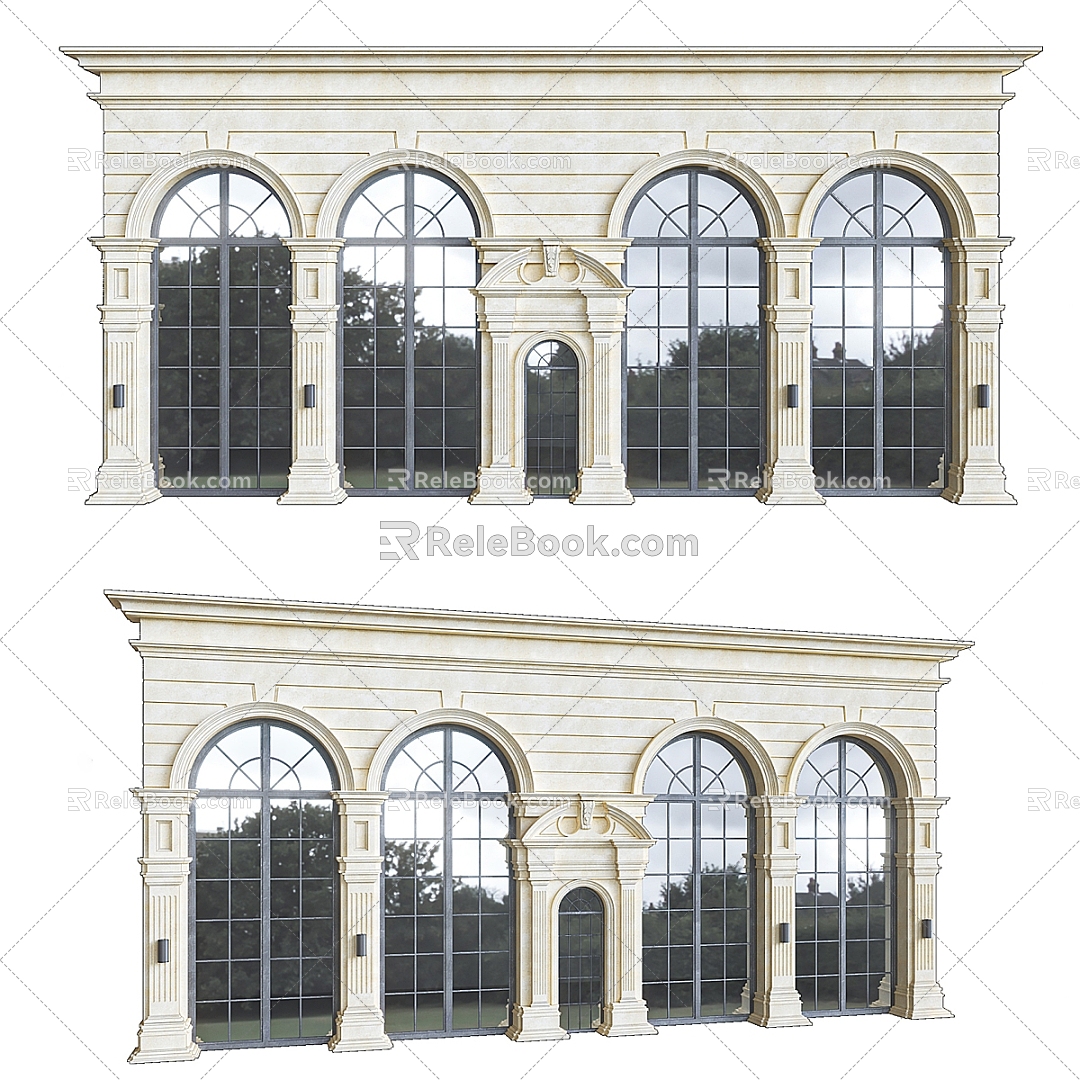 European-style arch opening 3d model