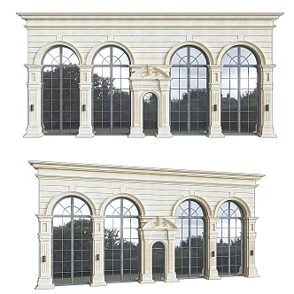 European-style arch opening 3d model