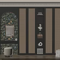 Modern Wardrobe Interior Design With Paneled Doors Floral Decorative Wall And Storage