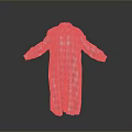 Blue White Plaid Long Sleeve Loose Fit Shirt Style Comfortable Home Wear Robe