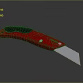 Practical Household Utility Knife With Red Handle Black Grip And Silver Blade