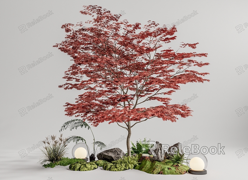 Tree Landscape Tree Red Maple Plant Pile model