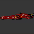 Red Scuderia Ferrari Racing Car With Shell Santander Logos And Aerodynamic Design