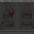 Fashionable Golden Chain Decorative Bikini Tops And Waist Chains Design Pieces