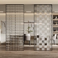 Modern partition glass brick glass partition 3d model