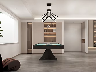Modern Basement Billiard Table 3d model