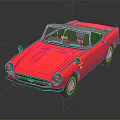 Vintage Red Convertible Car With Classic Body Design And Open Top