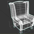 Elegant Classic Black Upholstered Armchair With High Back And Wooden Legs