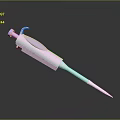 Modern White Laboratory Pipette With Transparent Tip Blue Accents On Black Reflective Surface