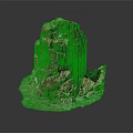 Isolated Rocky Terrain with Layered Texture Eroded Surface and Sparse Base Vegetation