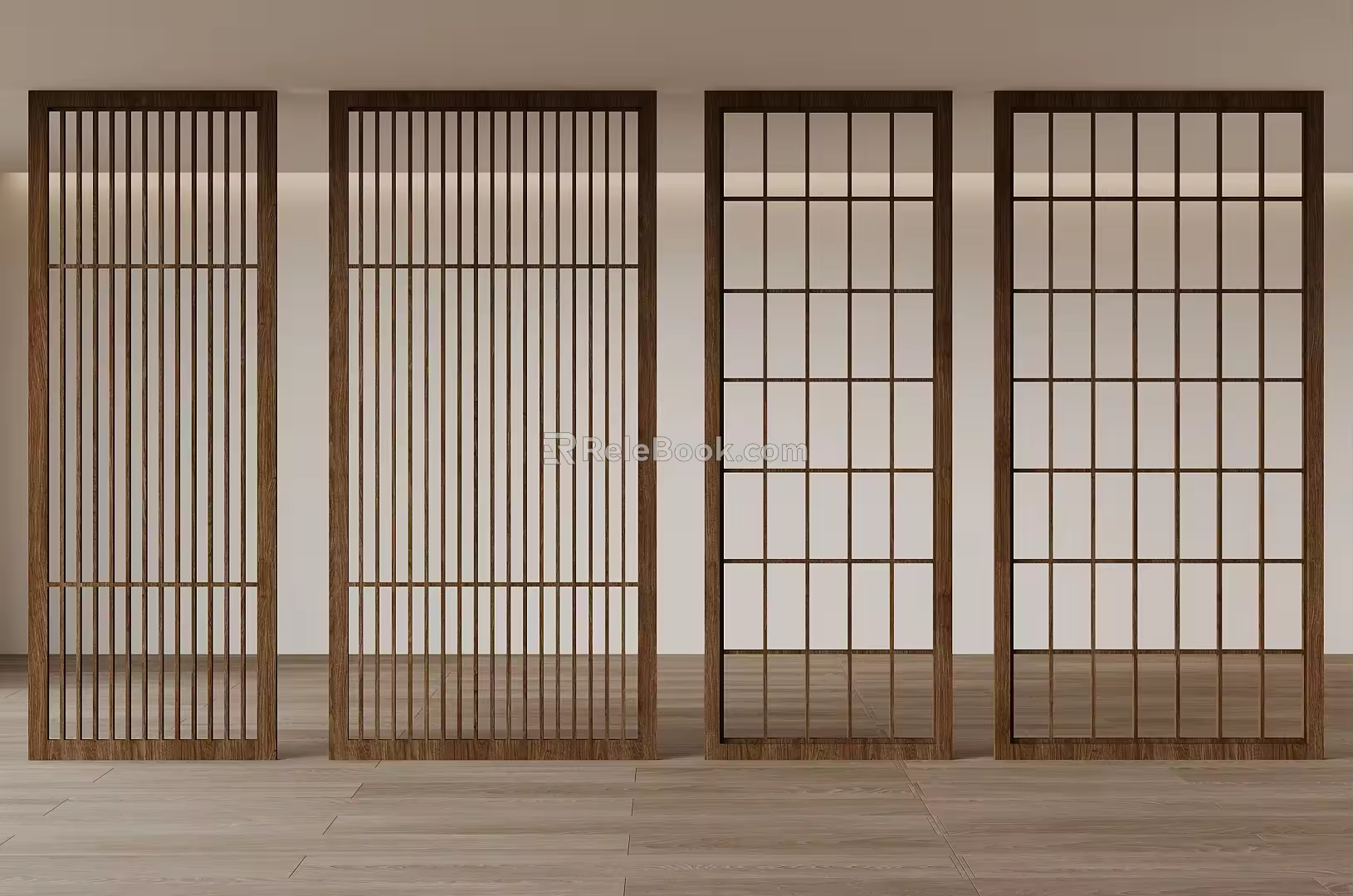 New Chinese style lattice screen partition 3d model