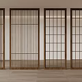 New Chinese style lattice screen partition 3d model